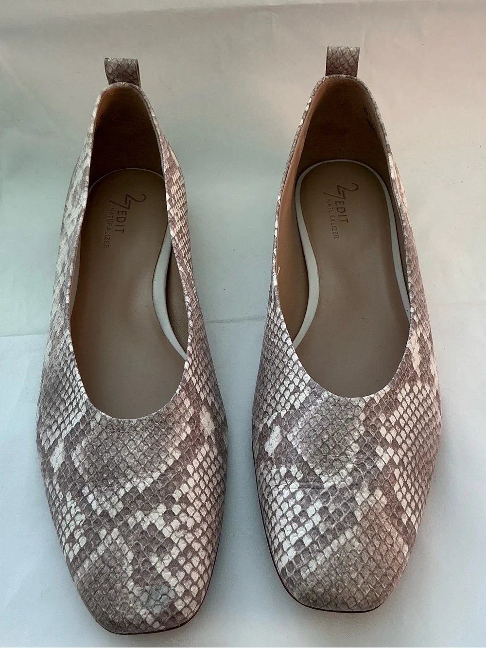 Naturalizer 27 Edit Carla Pattern Leather Women's Snake-Print SlipOn Flats Sz11W